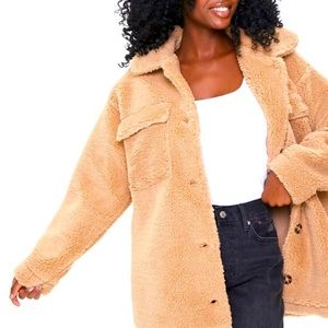 faux shearling jacket oversized fit